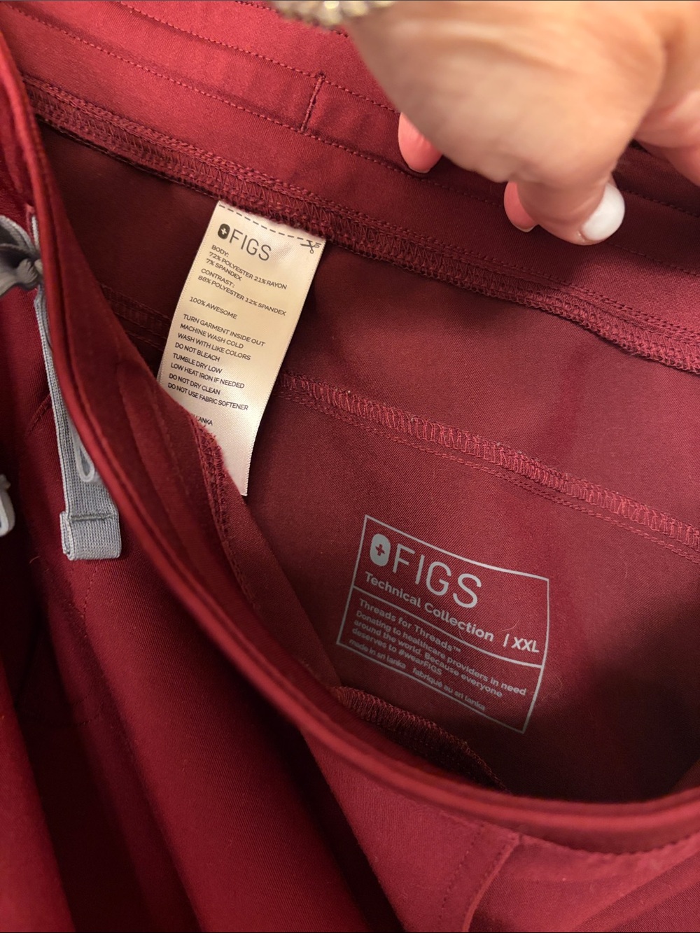 Figs Maroon Medical Scrub Top and Pants - Picture 5 of 6